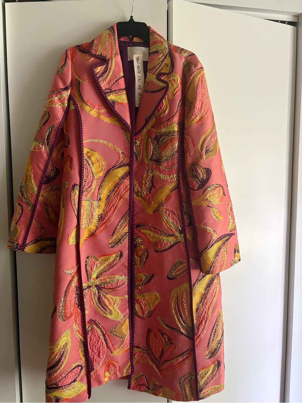 Pink Floral Embroidered Coat